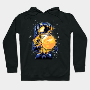 astronaut holding a moon Hoodie